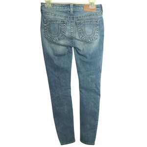 True Religion Halle Big T Mid Rise Super Skinny Jeans Women's Size 26w EUC